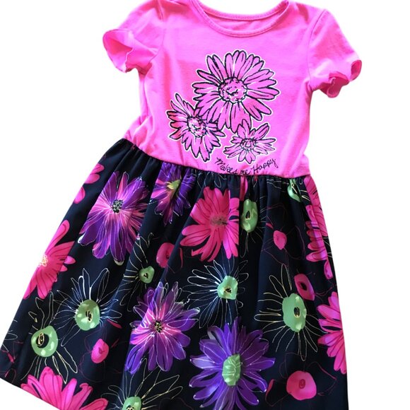 Upcycled Girl's Summer Dress: Handmade Princess Floral Clothing, Size 6/7 - Picture 5 of 11